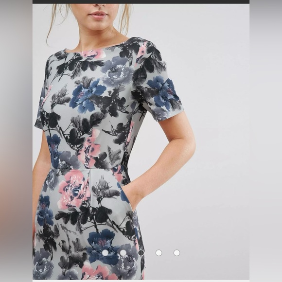 Paper Dolls Pencil Dress In Bold Floral Print - Picture 3 of 9